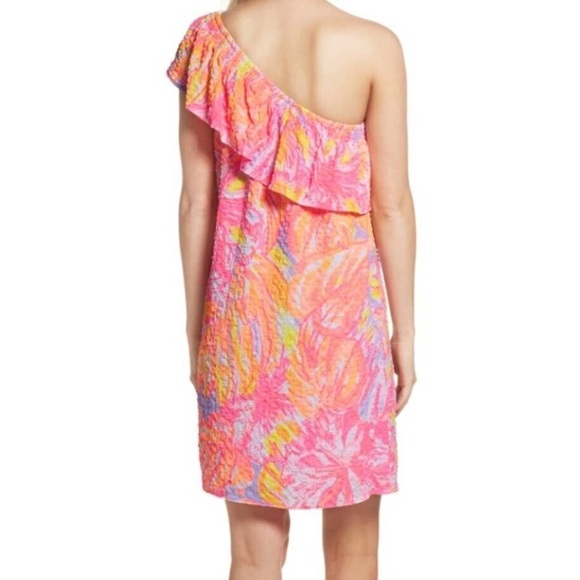 NWT Lilly Pulitzer Emmeline One Shoulder Dress in Sun Splashed - Picture 2 of 9